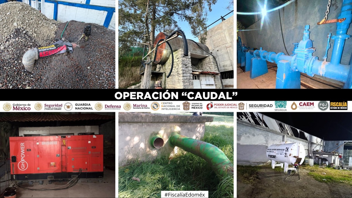 La diligencia ha identificado pozos y tomas de agua clandestinos desde donde se extraía el agua que vendían a sobreprecio | FGJEM (Fide no tomar)