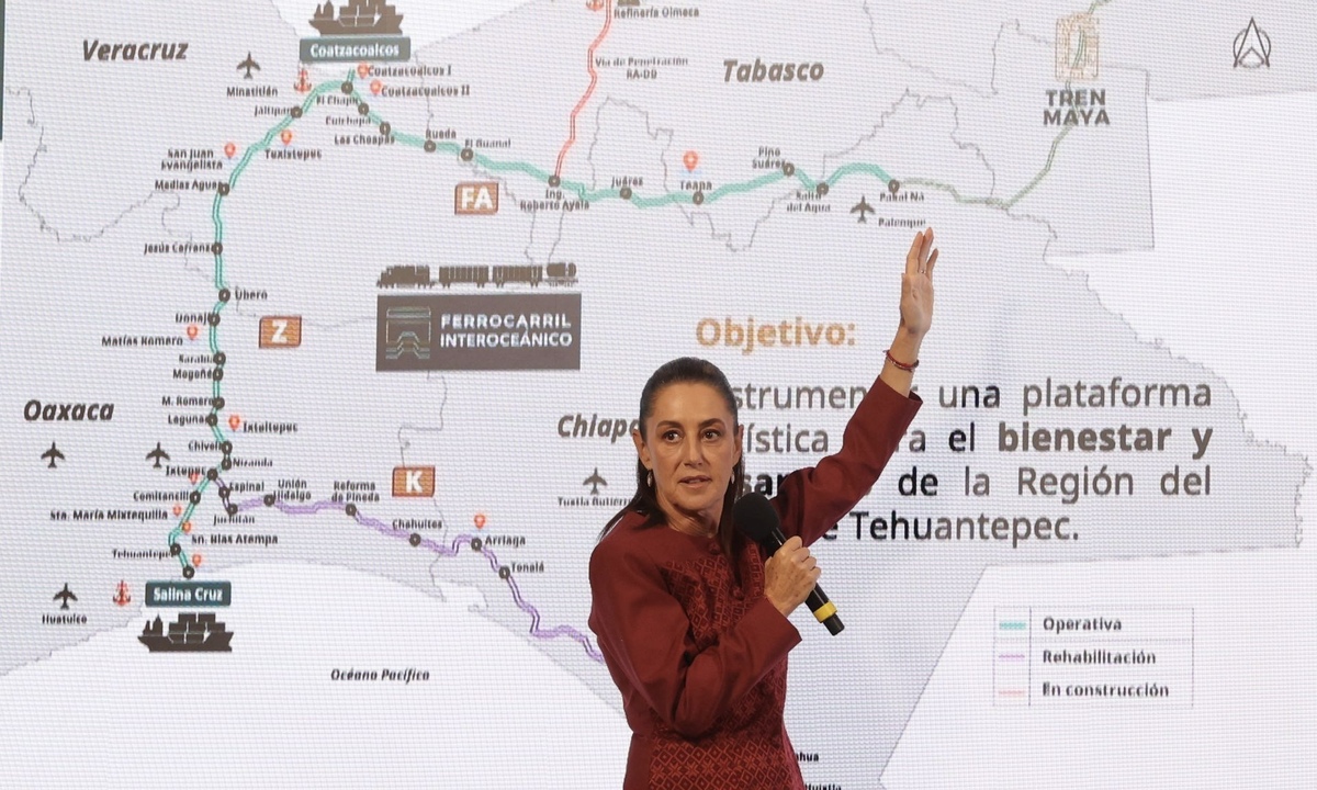 La Presidenta desde su conferencia de prensa mañanera del 24 de noviembre en Palacio Nacional. (Cuartoscuro)