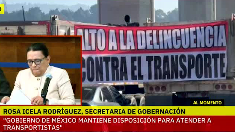 Rosa Icela Rodríguez aborda bloqueos de productores y transportistas en conferencia