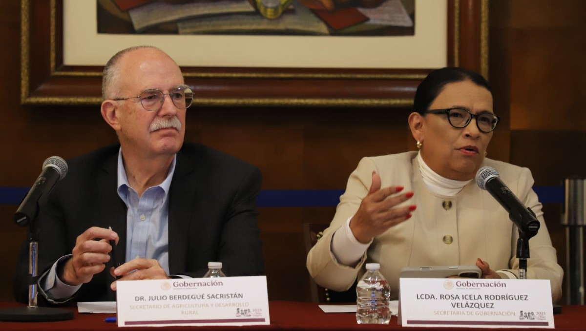 Rosa Icela Rodríguez y el secretario de agricultura Julio Berdegué. | Javier Ríos