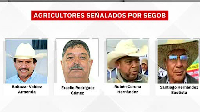 Agricultores señalados por Segob por presunta vinculación con la oposición