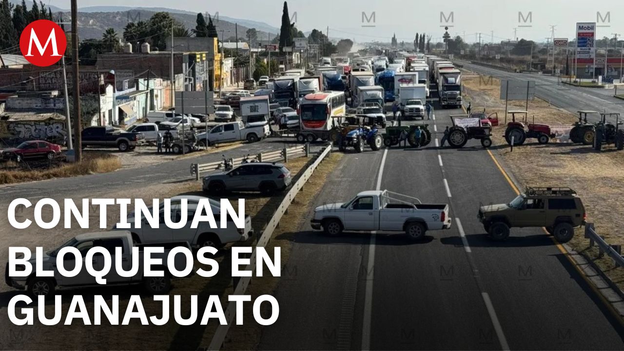 Sigue bloqueo en la federal 90; agricultores mantienen protesta en Guanajuato