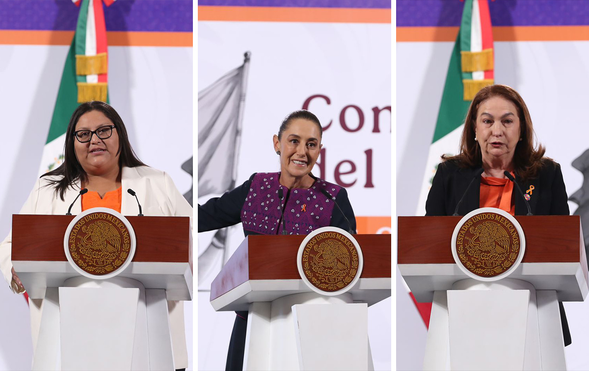Conferencia de prensa mañanera de la Presidenta del 25 de noviembre en Palacio Nacional. (Ariana Pérez)