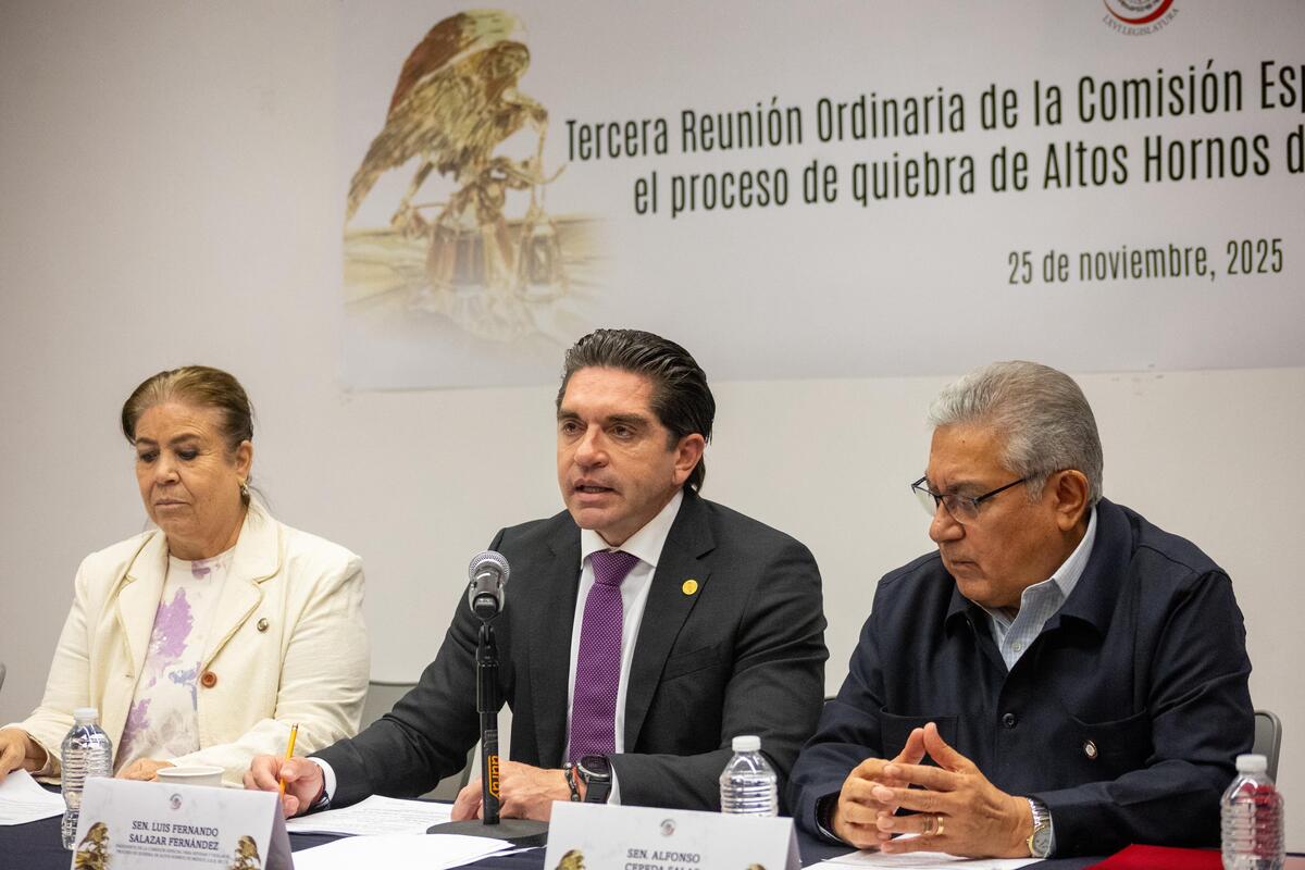 Senadores revisan avance de la quiebra de AHMSA.| Especial