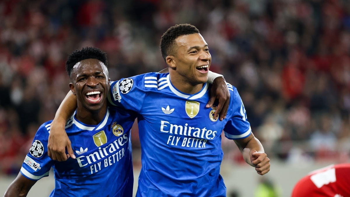 Kylian Mbappé comanda sufrida victoria del Real Madrid ante Olympiacos en la Champions League