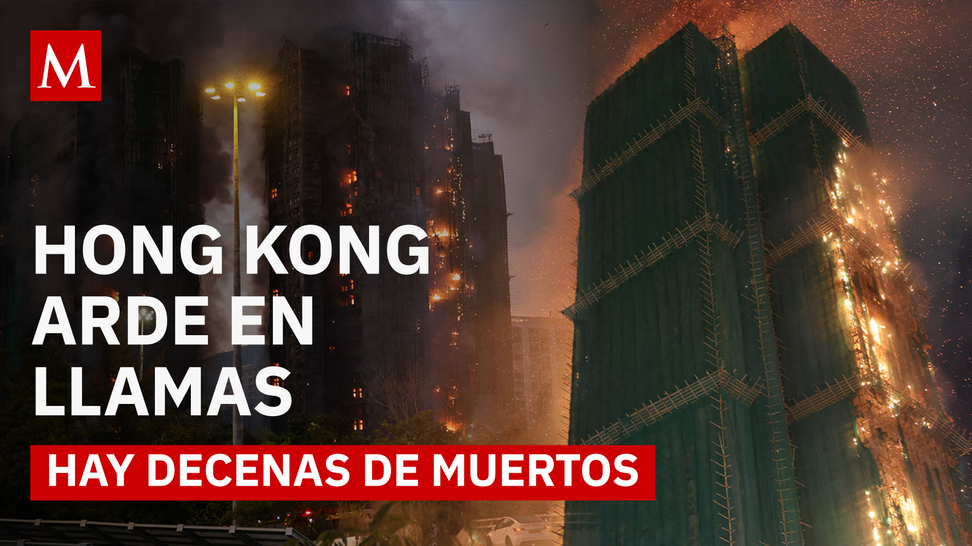 Tragedia en Hong Kong: andamios colapsan y envuelven en llamas tres bloques residenciales