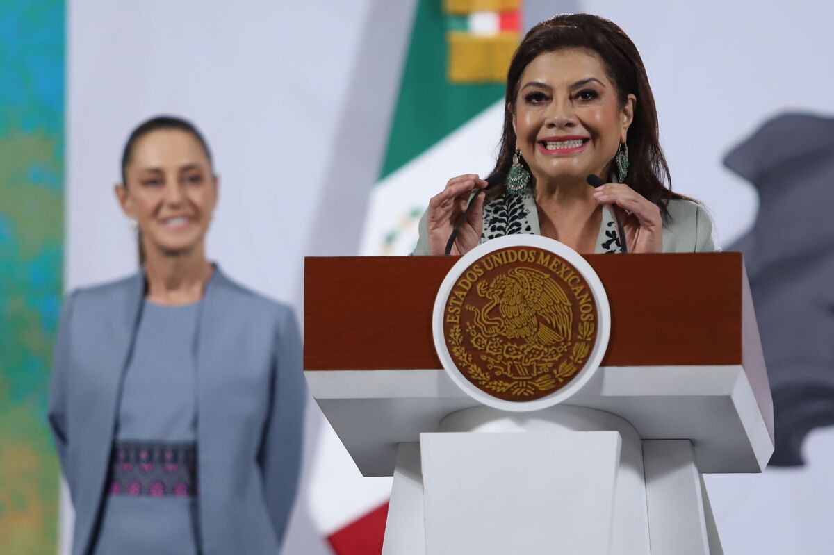 Clara Brugada, jefa de gobierno CdMx en la conferencia de Palacio Nacional | Foto: Daniel Augusto / Cuartoscuro