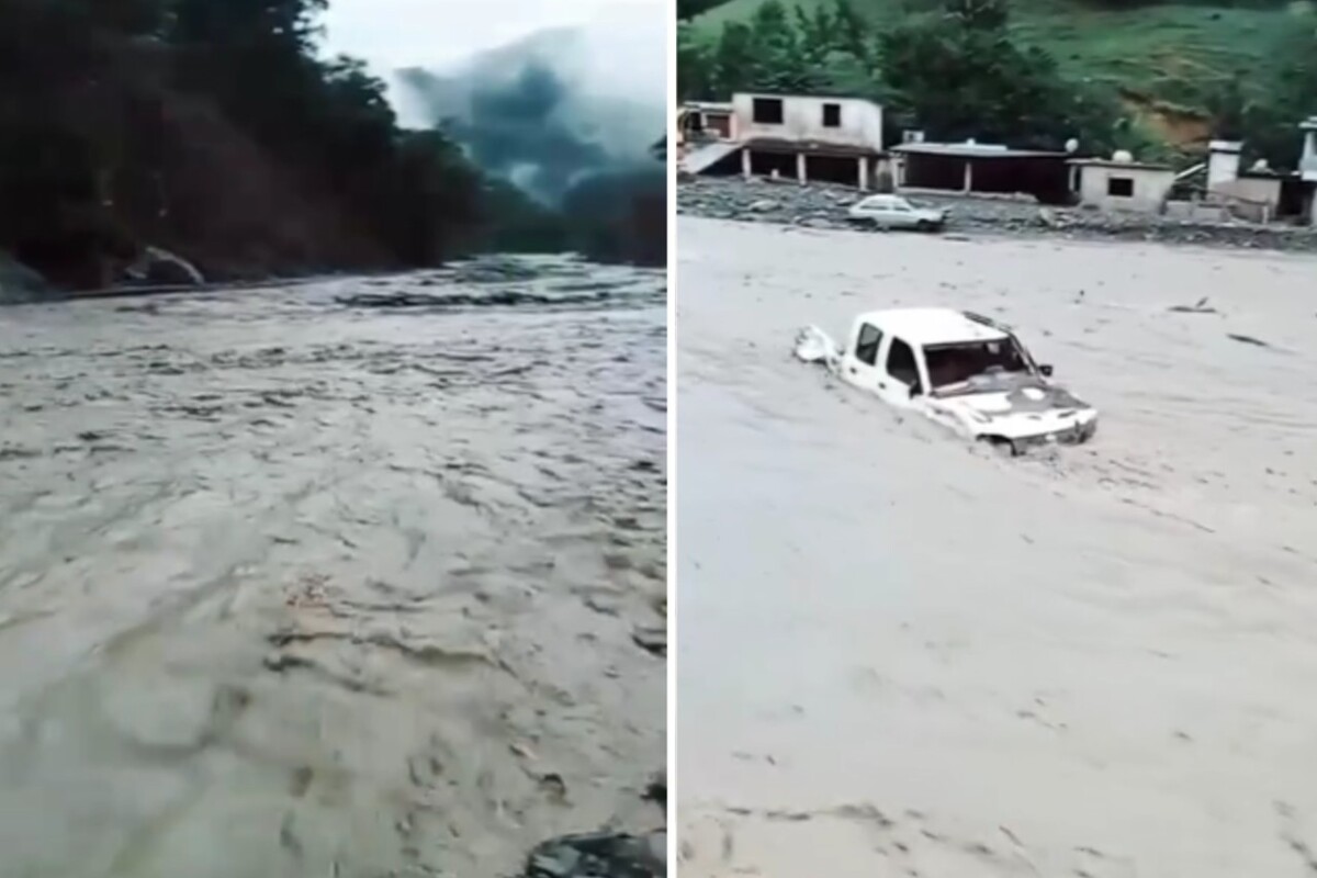 Crecida del río en la comunidad de Chapula, Tianguistengo