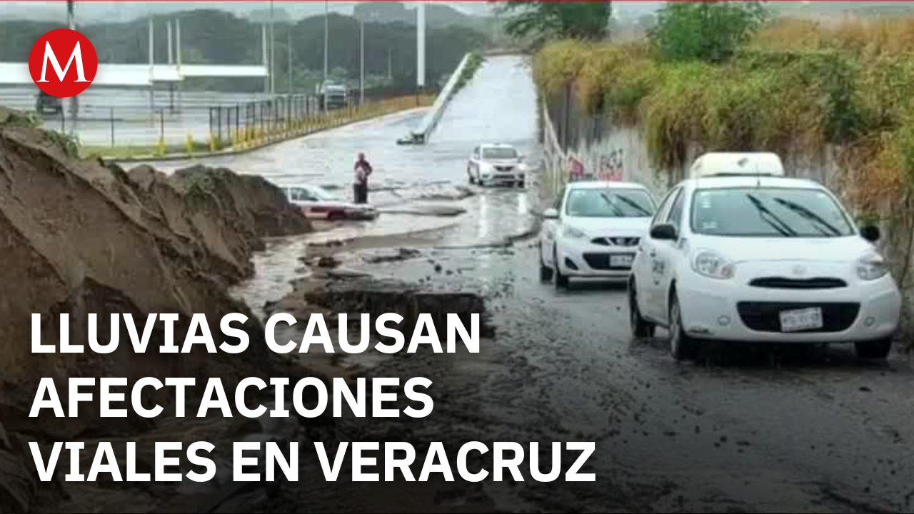 Lluvias torrenciales provocan afectaciones en Veracruz; vehículos quedan varados