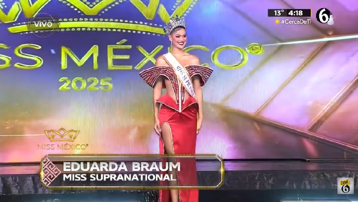Eduarda Braum, Miss Supranational, sorprende en la pasarela de la final de Miss México 2025