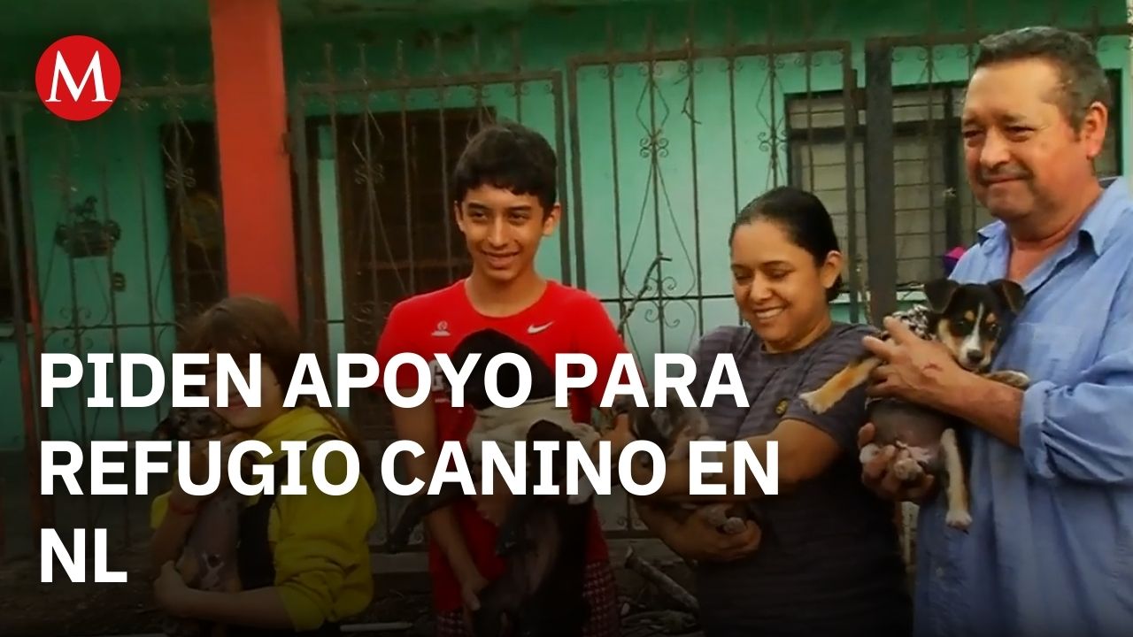 Familia de Nuevo León pide apoyo para mantener refugio canino y promover adopciones