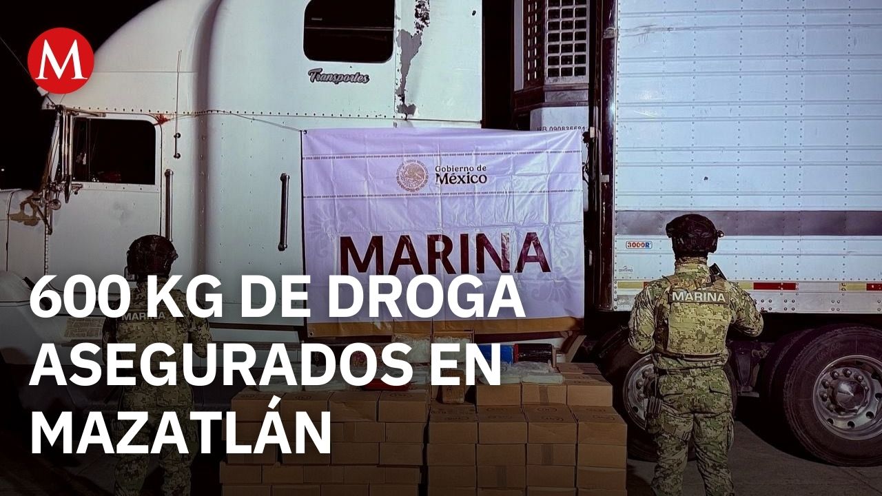 Aseguran 600 kg de metanfetaminas en tractocamión en el puerto de Mazatlán