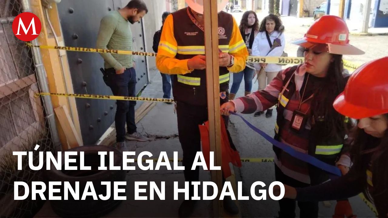 Hallan túnel clandestino en Hidalgo usado por constructora para conectarse al drenaje público