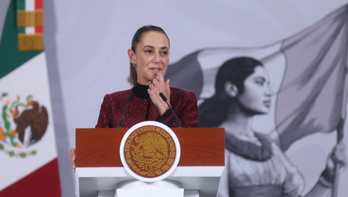 La Presidenta durante la conferencia de prensa matutina HOY 2 de diciembre. | Foto: Araceli López