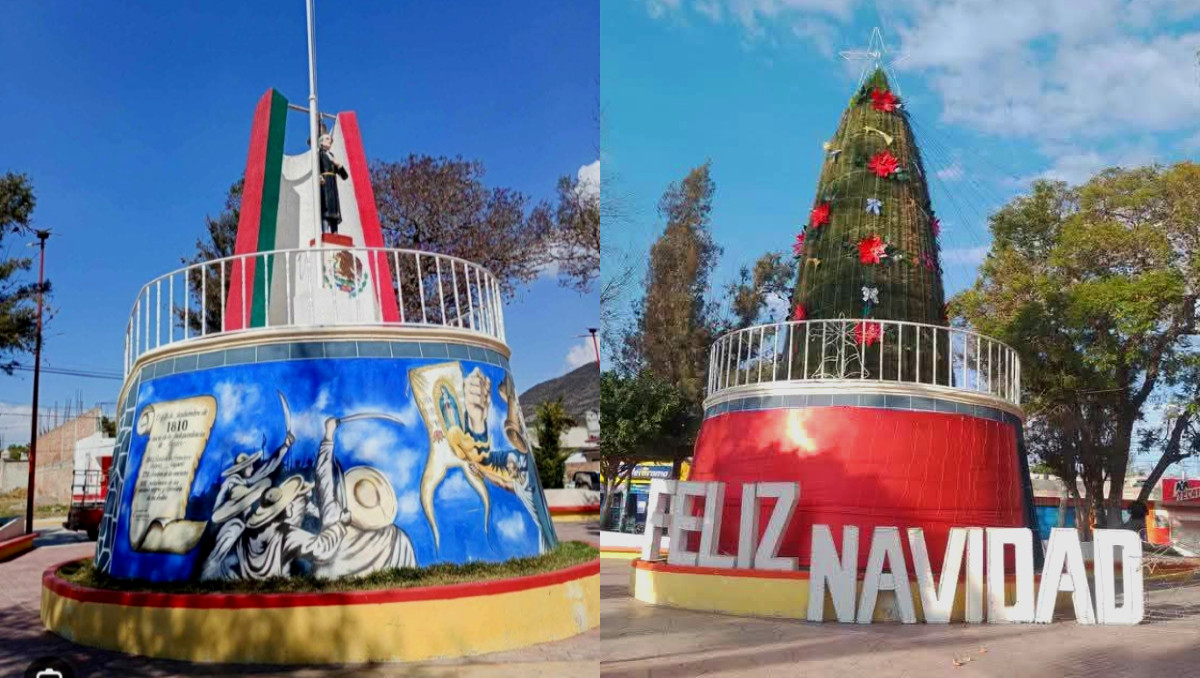 Visten monumento a Miguel Hidalgo de árbol de Navidad en Chapulco y genera debate | Especial