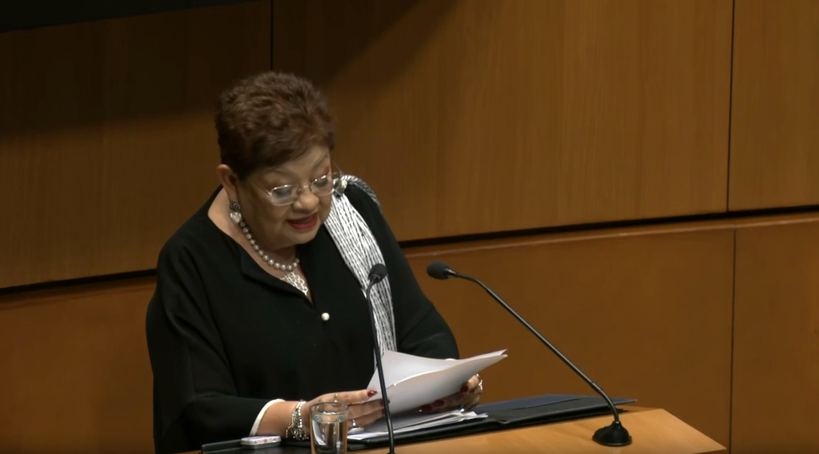 Ernestina Godoy comparece en el Senado por su candidatura a la titularidad de la FGR