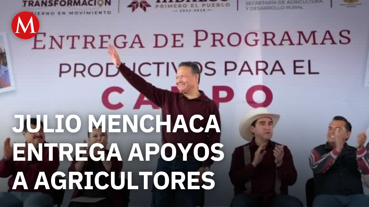 El gobernador de Hidalgo, Julio Menchaca, realiza la entrega de apoyos agropecuarios