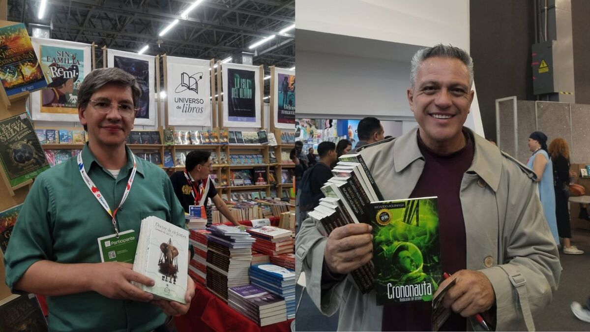 Ricardo Aguinaga y Gerardo de la Cruz, autores en la FIL 2025 (Seiler Garcia)