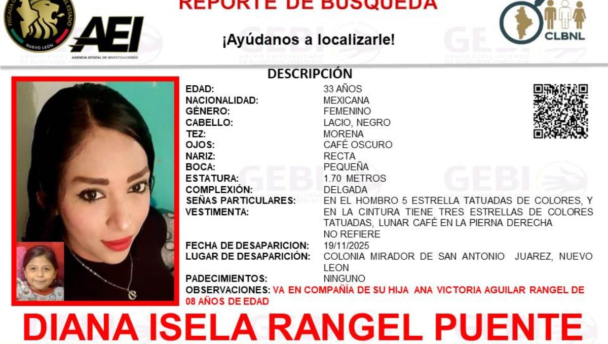 La fecha de desaparición es el 19 de noviembre de 2025 | Especial