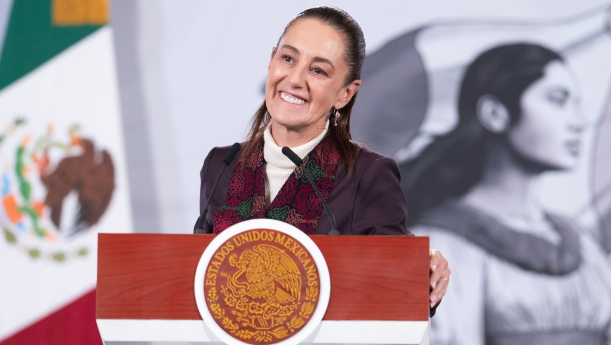 La Presidenta durante la conferencia de prensa matutina HOY 8 de diciembre. | Foto: Especial
