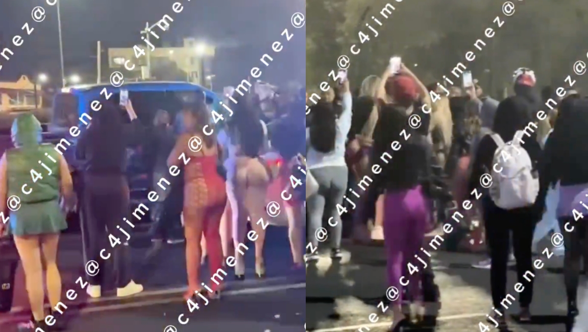 Un vasto grupo de mujeres trató de evitar que el hombre fuera trasladado por los policías. | @c4jimenez