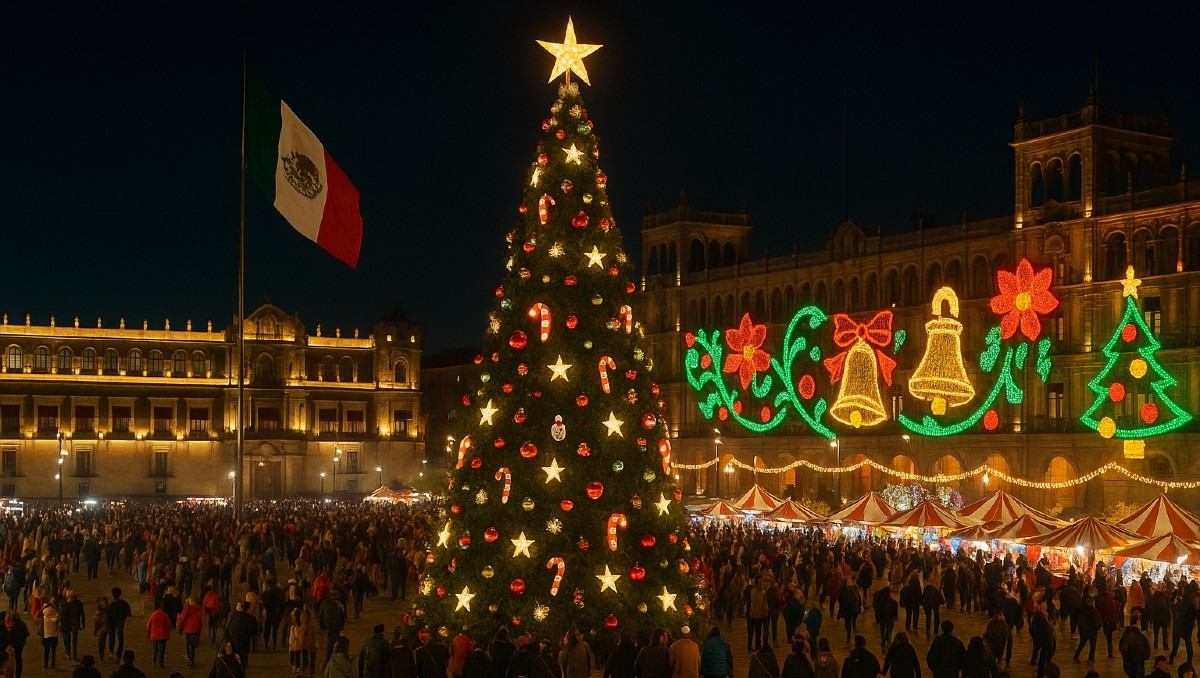 El Zócalo capitalino se llena de espíritu navideño | IA DISCOVER