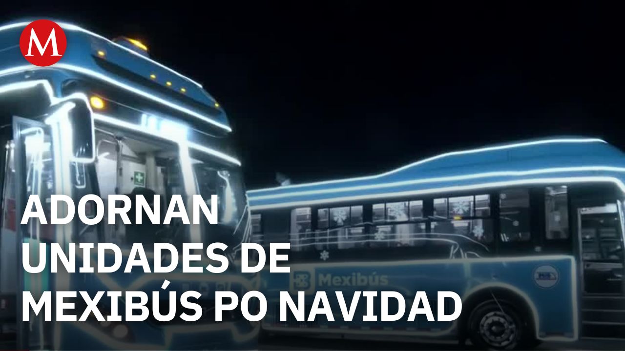 Dos unidades del Mexibús son adornadas con luces en el Estado de México