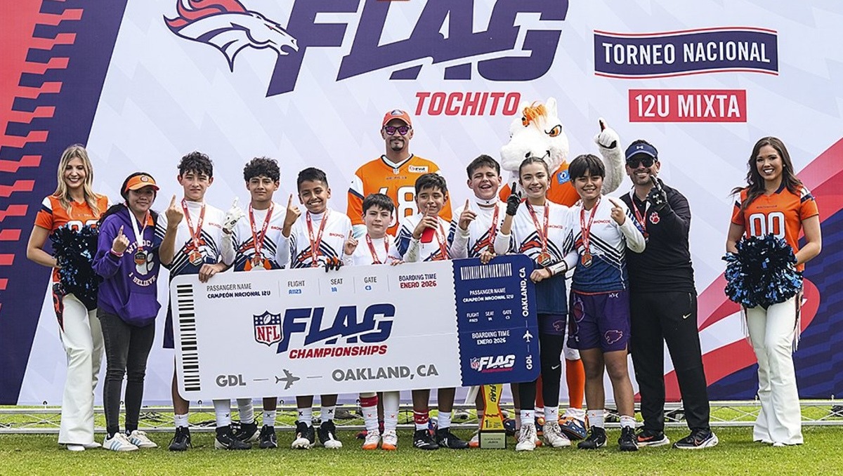 Morelos levanta el título nacional de NFL Flag Tochito 12U (X @BroncosEspanol)