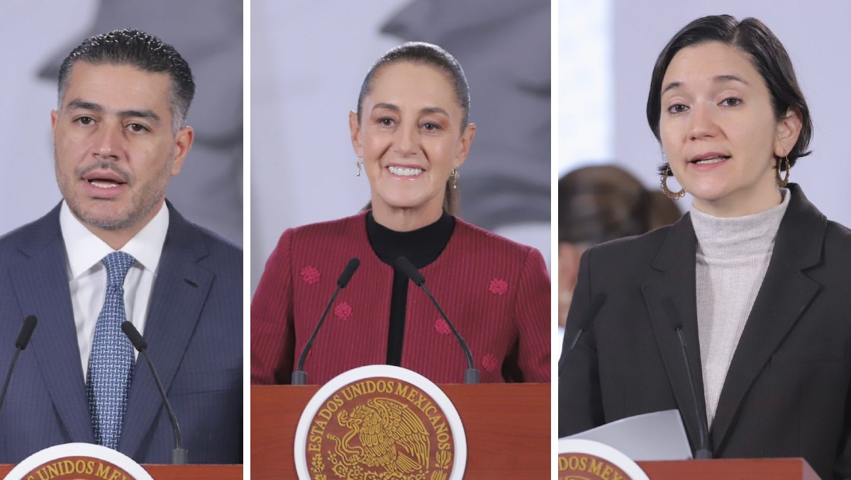 La presidenta Claudia Sheinbaum en La Mañanera del Pueblo desde Palacio Nacional. | Ariel Ojeda