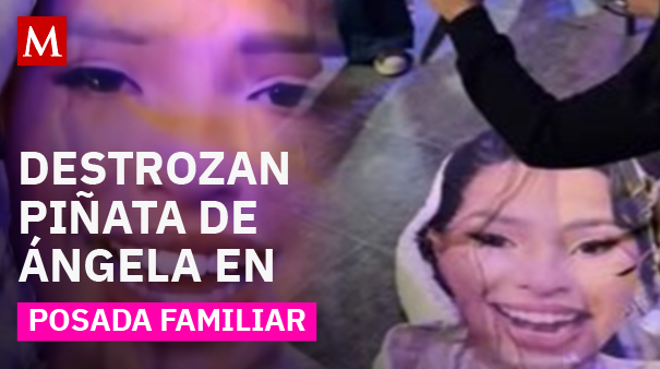 Familia destruye piñata de Ángela Aguilar en posada y se vuelve tendencia en redes