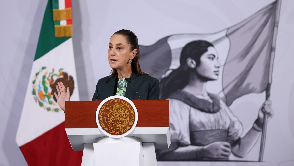 La presidenta Claudia Sheinbaum desde Palacio Nacional el 10 de diciembre para su conferencia. | Cuartoscuro