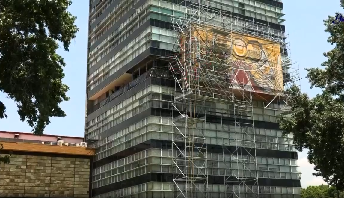 UNAM concluye restauración del mural de Rectoría, presentado como “nuevo símbolo universitario”