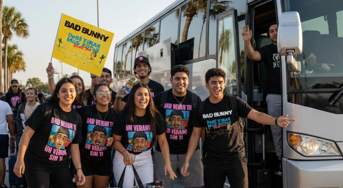 Más de 300 viajan de Tampico a conciertos de Bad Bunny en Ciudad de México
