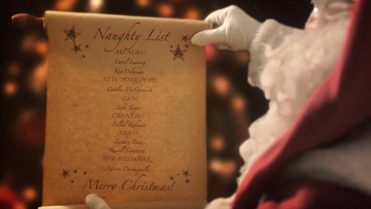 Por 'fake news', Casa Blanca publica "lista negra" de periodistas a los que Santa no traerá regalos