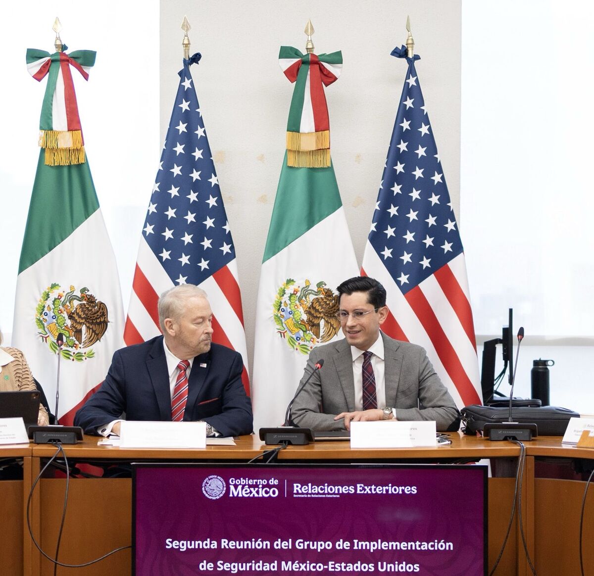 Embajador de Estados Unidos en México, Ronald Johnson y encargado de despacho de la cancillería, Roberto Velasco | Especial