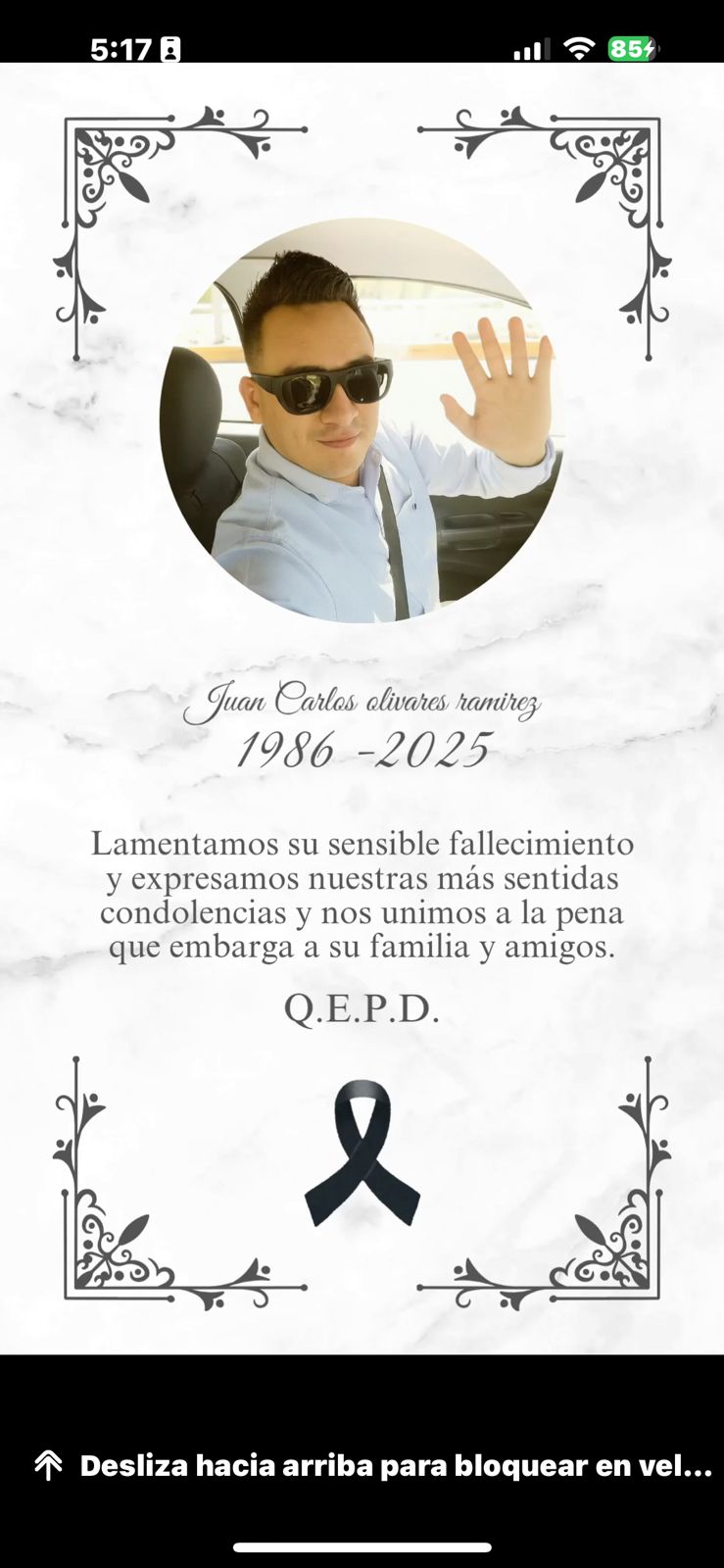 El cuerpo de Juan Carlos fue identificado en el Servicio Médico Forense de Cuautitlán México, sin pertenecías ni su vehículo.