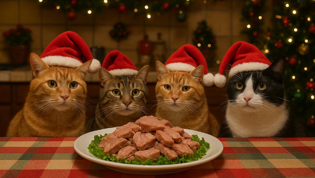 Cena de Navidad y Año Nuevo para gatos: alimentos seguros y prohibidos