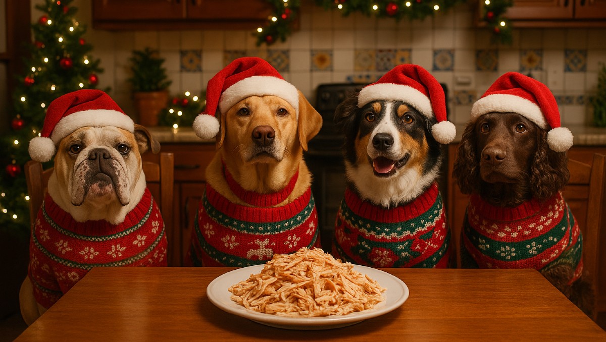 Cena de Navidad y Año Nuevo para perros: Opciones seguras y qué NO darle de comer a tu lomito esta temporada