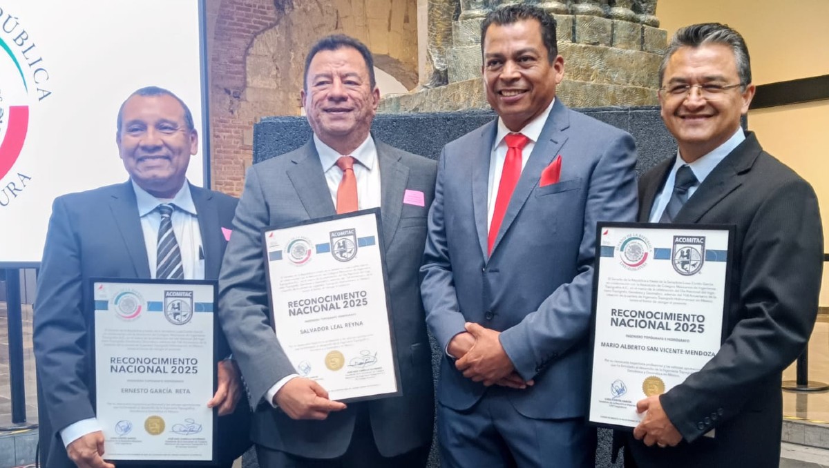 Ingenieros topógrafos de Tamaulipas recibieron un reconocimiento nacional.