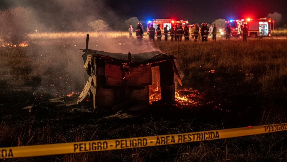Una persona murió tras un incendio en una vivienda improvisada de cartón en la comunidad de Teresita de Don Diego.