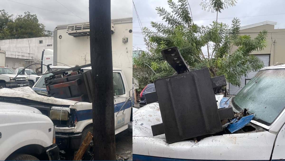 El vehículo estaba estacionado y afortunadamente no contaba con pasajeros. Foto: Especial