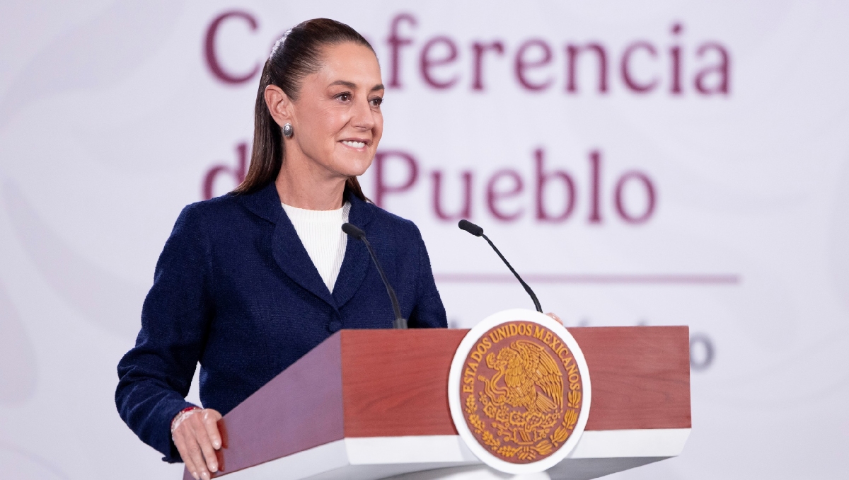La Presidenta desde Palacio Nacional para su conferencia de prenda del 15 de diciembre. | Cortesía