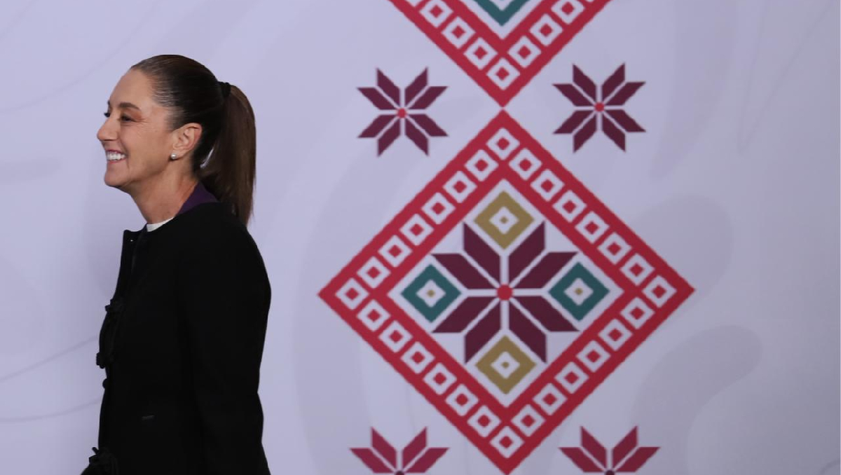 La Presidenta llegando a su conferencia de prensa en Palacio Nacional el 16 de diciembre. | Octavio Hoyos