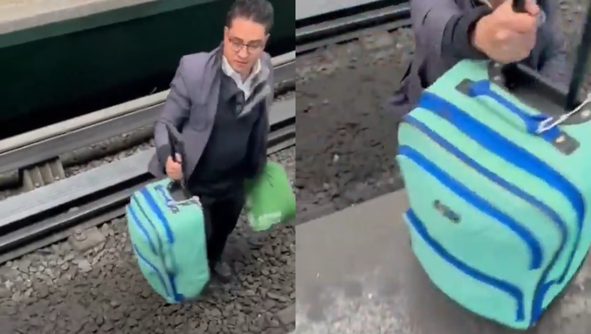 Rescatan objeto que cayó a vías de la L3 del Metro; servicio se interrumpió varios minutos | Captura