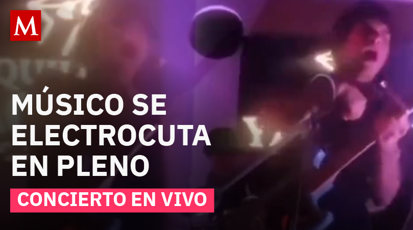 Vocalista se electrocuta frente al público en pleno show musical y cae al suelo