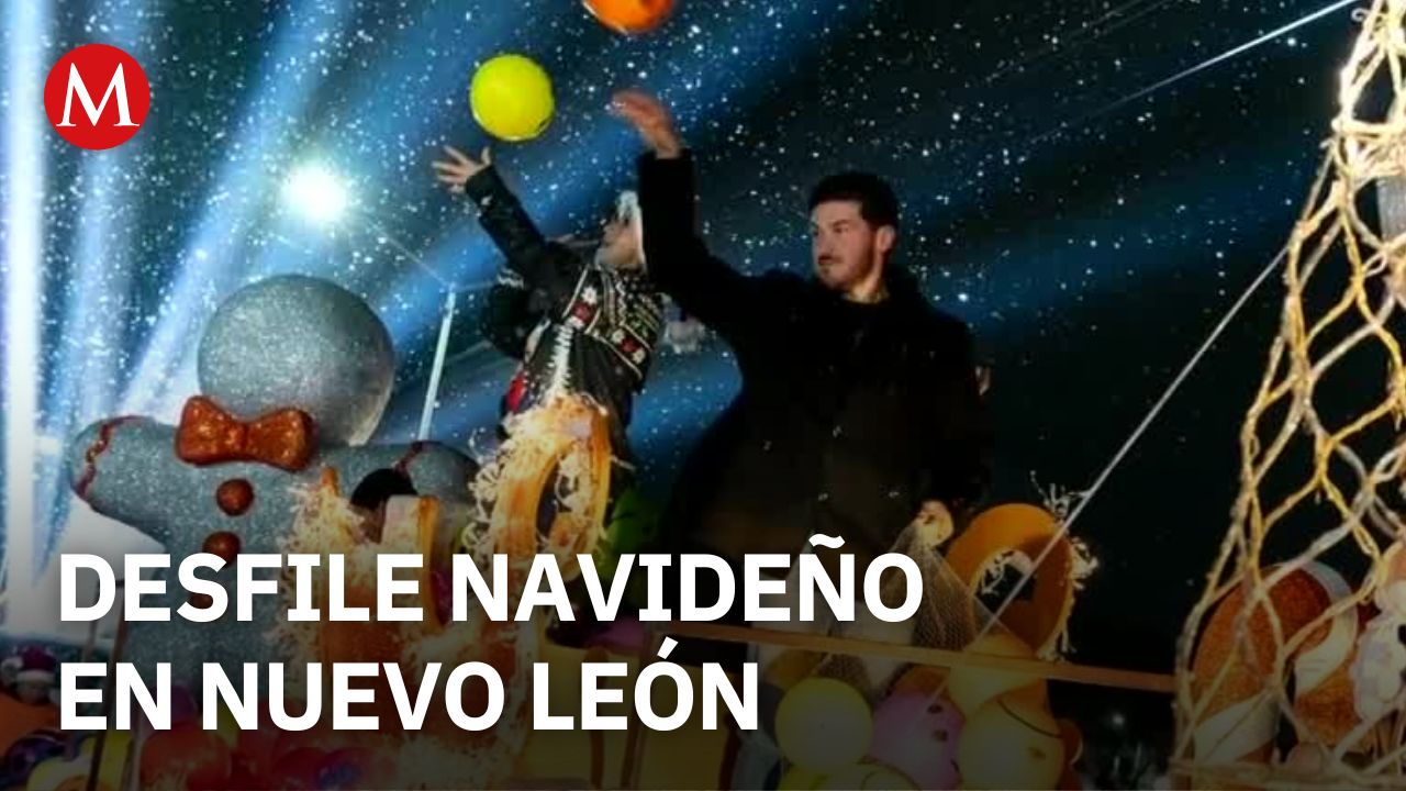 El gobierno de Nuevo León realiza el desfile navideño 2025