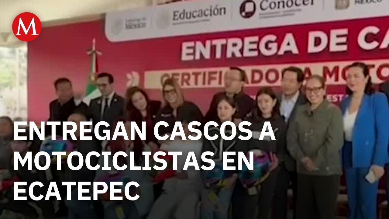 Entregan cascos certificados para motociclistas en Ecatepec, Estado de México