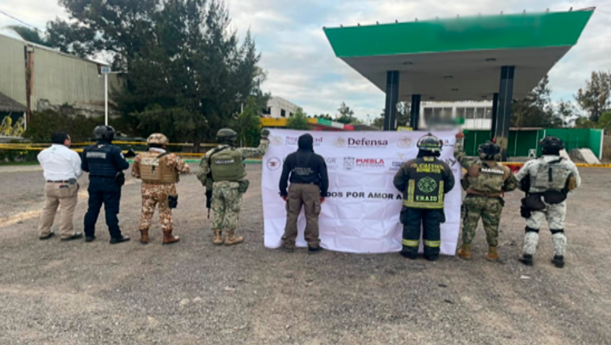 La estación de combustible fue asegurada en Puebla. | SSPC