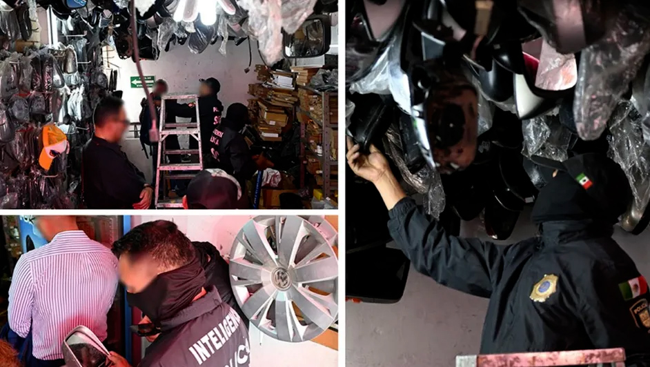 Aseguran tonelada y media de autopartes tras siete cateos en CDMX; hay un detenido