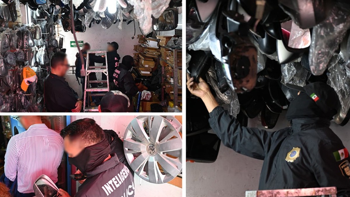 Autoridades aseguraron 1.5 de autopartes tras siete cateos en tres alcaldías de la CdMx. | SSC